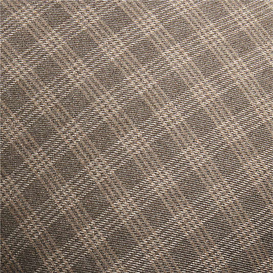 Roberto Italian Wool Blend Plaid 20"x20" Sand Beige Throw Pillow Cover