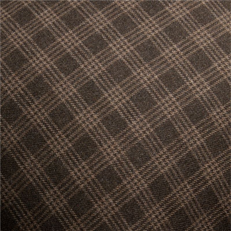 Roberto Italian Wool Blend Plaid 20"x20" Deep Brown Throw Pillow Cover - image 2 of 4