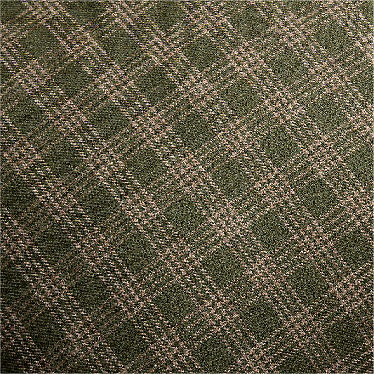 Roberto Italian Wool Blend Plaid 20"x20" Burnt Green Throw Pillow Cover