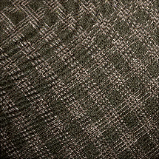 Roberto Italian Wool Blend Plaid 20"x20" Burnt Green Throw Pillow Cover