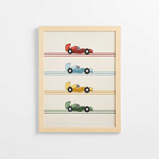 Race Car Line Up Wall Art Print