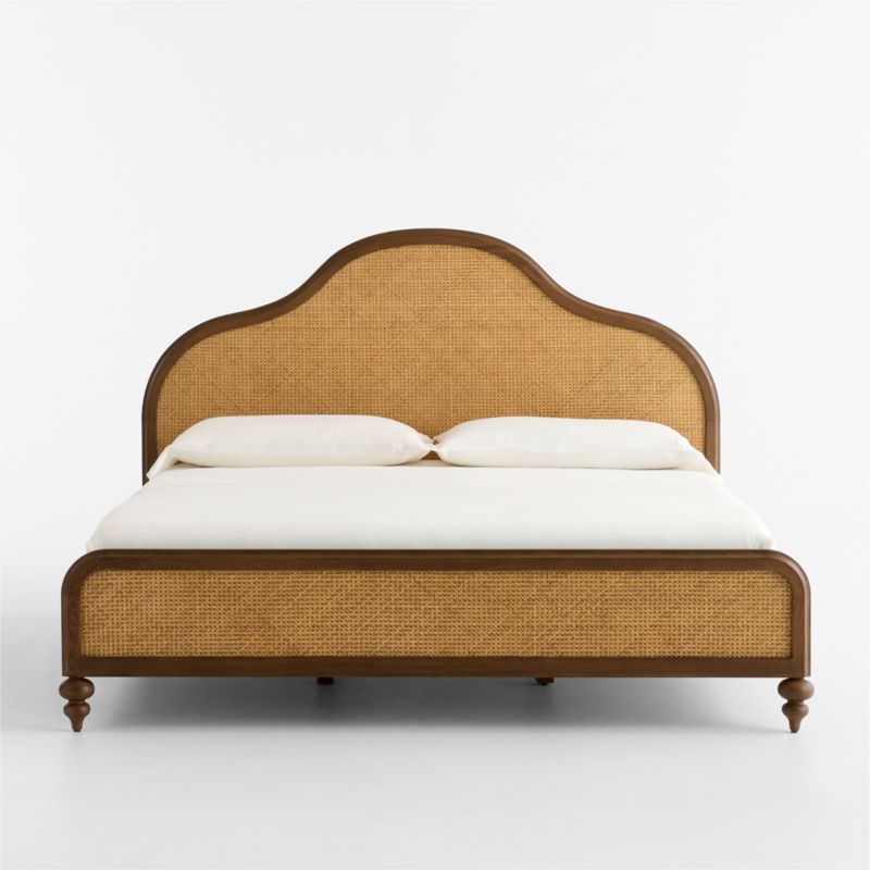 Richmond Cane and Warm Brown Oak Wood Queen Bed - image 6 of 11