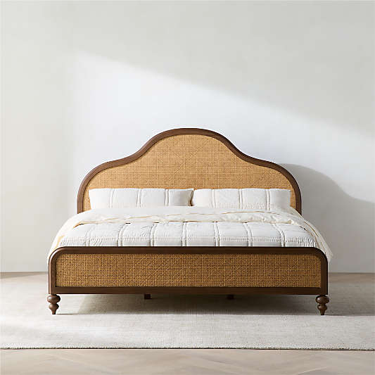 Richmond Cane and Warm Brown Oak Wood Bed