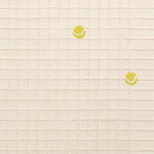 Racket Plaid Ivory Wool Kids Area Rug Swatch by Venus Williams
