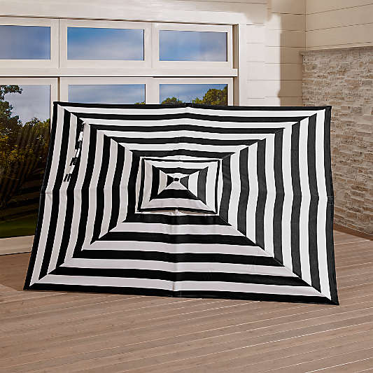 Rectangular Sunbrella ® Cabana Stripe Black Umbrella Canopy