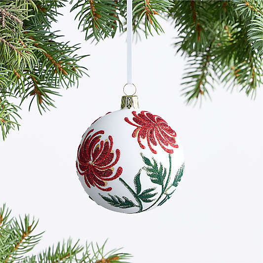 European Red Chrysanthemum Christmas Tree Ornament