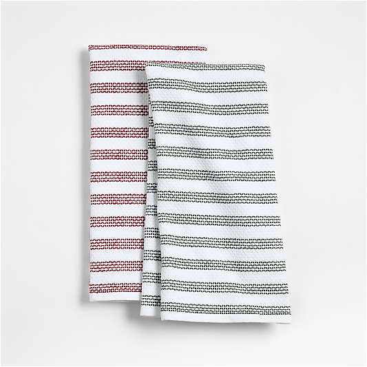 Textured Terry Holiday Stripe Dish Towel, Set of 2
