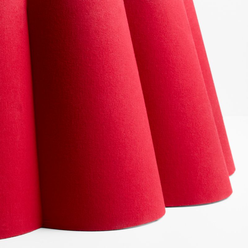 Red Scalloped Fabric Christmas Tree Collar 29.6" - image 3 of 4