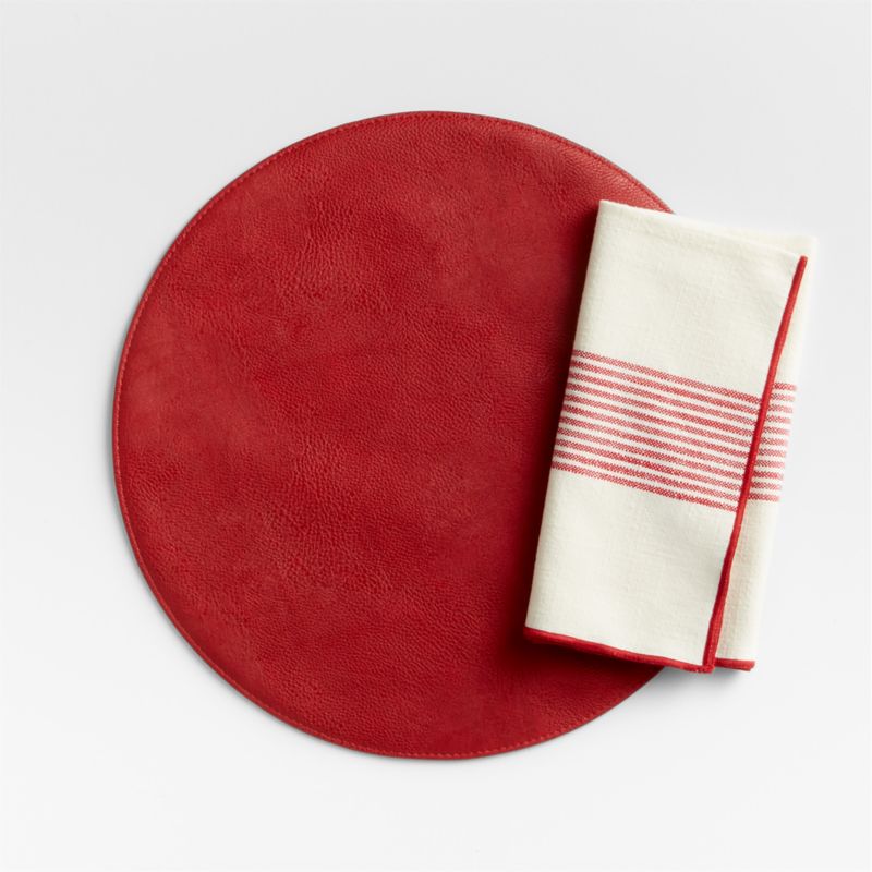 Mercer Merrow-Stitch Red Striped Organic Cotton Napkin - image 2 of 5