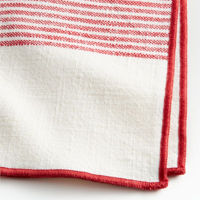 Mercer Merrow-Stitch Red Striped Organic Cotton Napkin - image 4 of 5