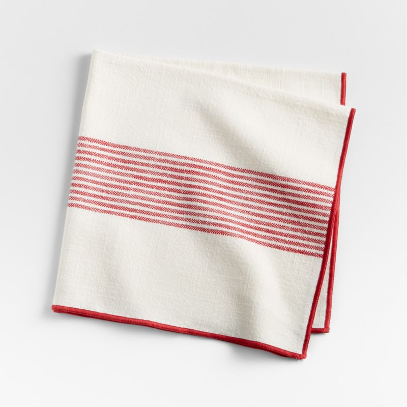 Mercer Merrow-Stitch Red Striped Organic Cotton Napkin - image 0 of 5