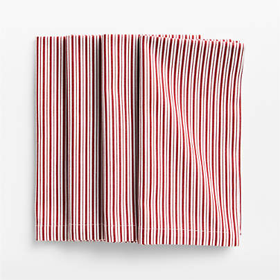 Red Stripe Napkins, Set of 4