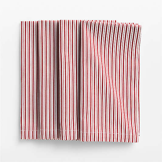 Red Stripe Napkins, Set of 4