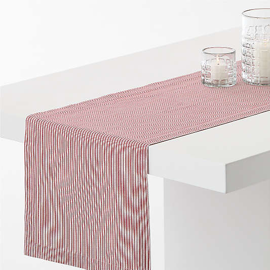 Red Striped 108" Table Runner