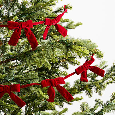 Red Velvet Bows Christmas Tree Garland
