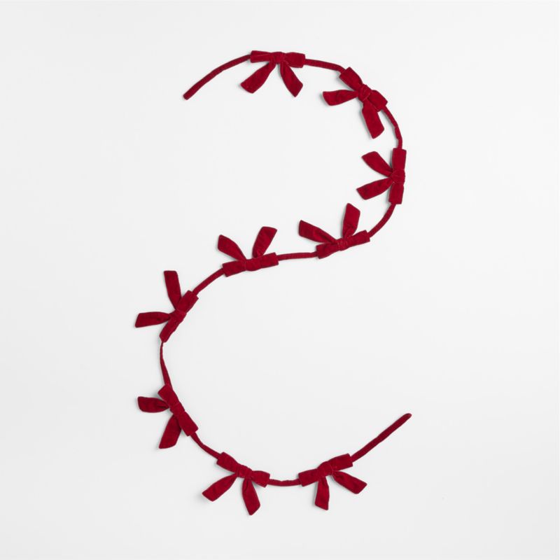 Red Velvet Bows Christmas Tree Garland - image 1 of 3