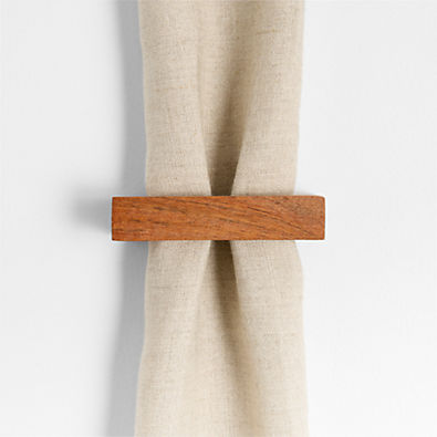 View Rectangle Acacia Napkin Ring details