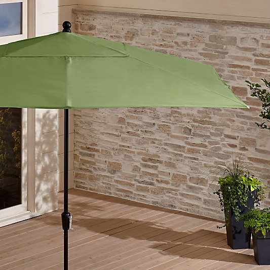 Rectangular Sunbrella ® Cilantro Patio Umbrella with Black Frame