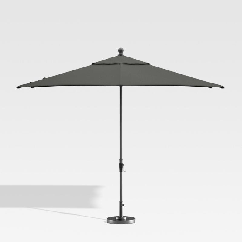 10' Rectangular Sunbrella ® Charcoal Outdoor Patio Umbrella with Black Frame - image 2 of 7