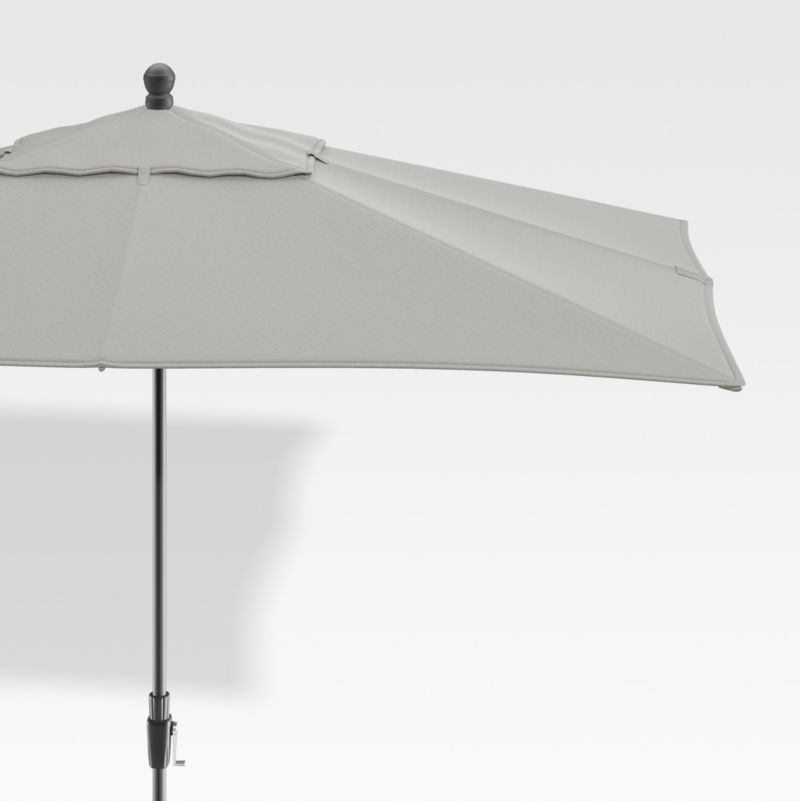 Rectangular Sunbrella Graphite Patio Umbrella with Black Frame Crate