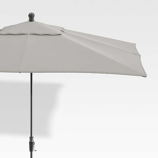 10' Rectangular Sunbrella ® Graphite Outdoor Patio Umbrella with Black Frame