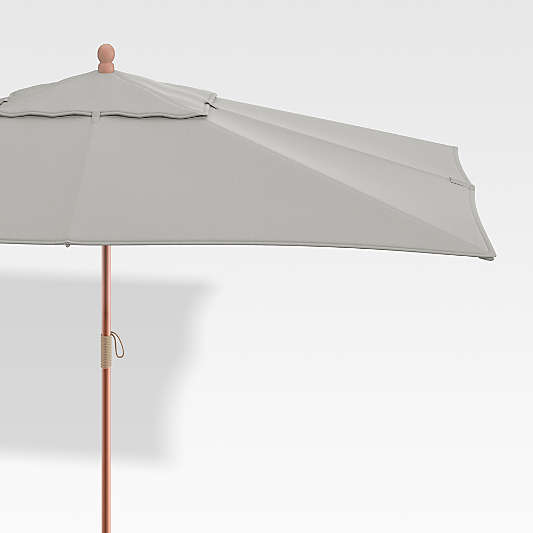 10' Rectangular Sunbrella ® Graphite Outdoor Patio Umbrella with Eucalyptus Frame