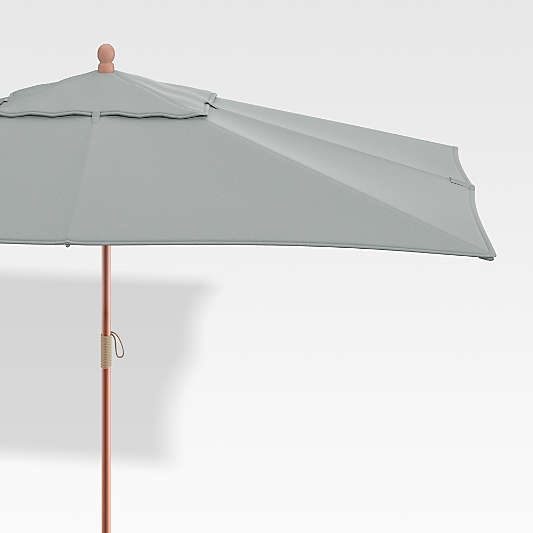 10' Grey Mist Rectangular Outdoor Patio Umbrella Canopy with Eucalyptus Frame