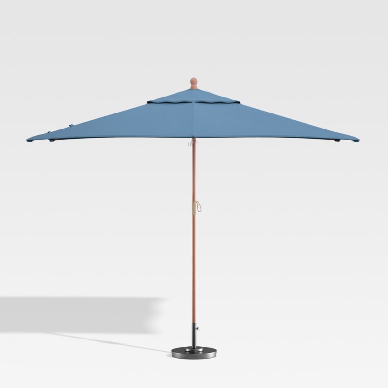 10' Rectangular Sunbrella ® Sapphire Outdoor Patio Umbrella with Eucalyptus Frame - image 1 of 4