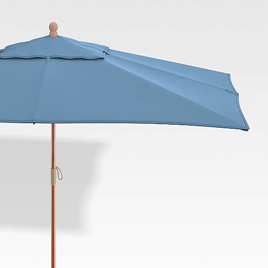 10' Rectangular Sunbrella ® Sapphire Outdoor Patio Umbrella with Eucalyptus Frame