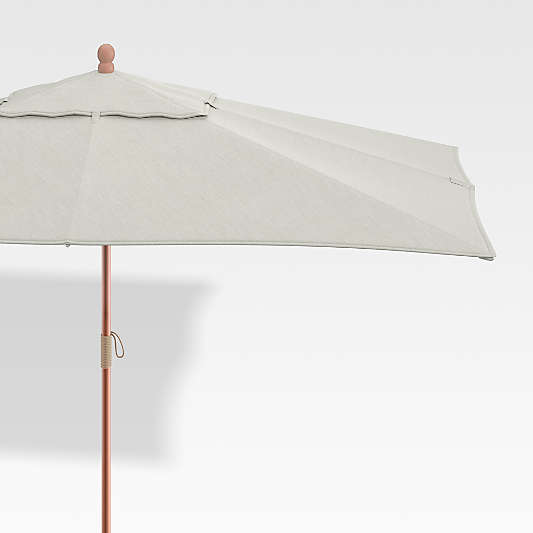 Rectangular Sunbrella ® Silver Outdoor Patio Umbrella with Eucalyptus Frame