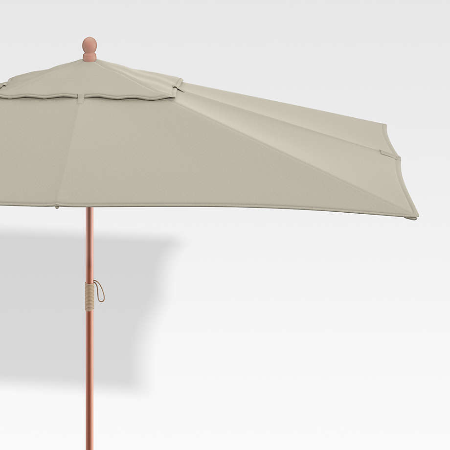10' Rectangular Sunbrella ® Stone Outdoor Patio Umbrella with Eucalyptus Frame