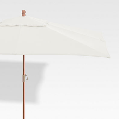 View 10' Rectangular Sunbrella ® White Sand Outdoor Patio Umbrella with Eucalyptus Frame details