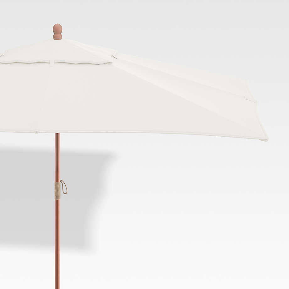 Rectangular Sunbrella White Sand Outdoor Patio Umbrella with Eucalyptus Frame + Reviews Crate