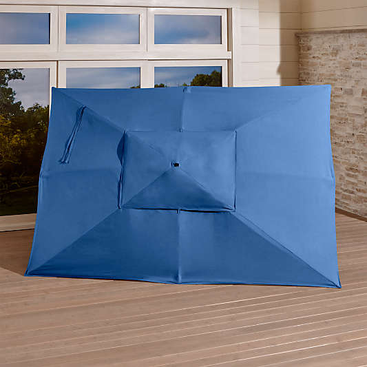 Rectangular Sunbrella ® Mediterranean Blue Umbrella Canopy