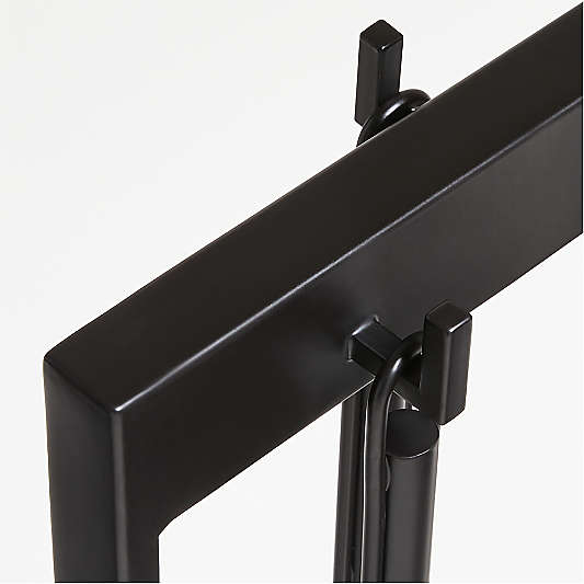 Black Rectangular Frame Fireplace Tools