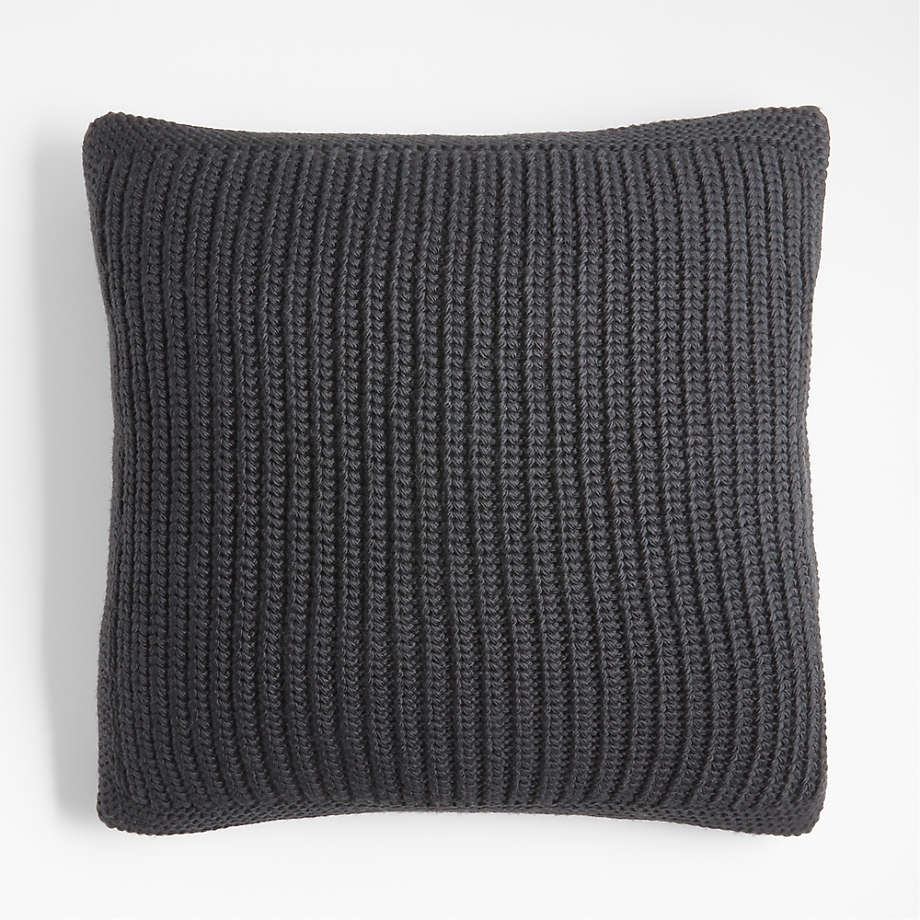 Grey knit shop throw pillow