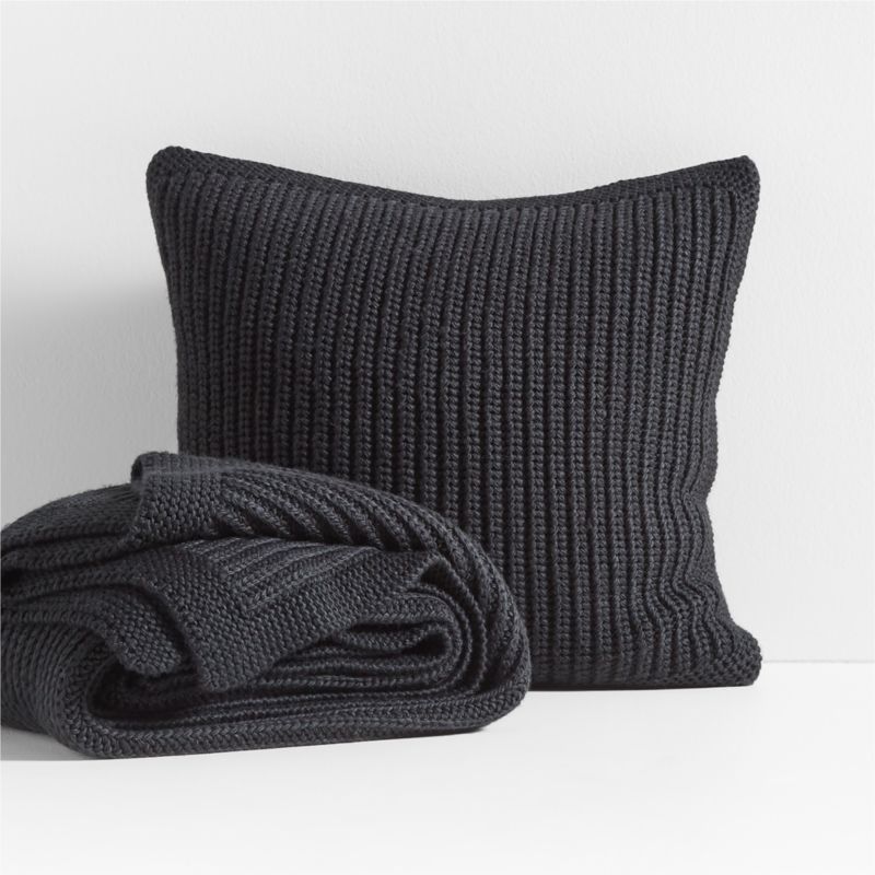 Black knit throw pillow sale