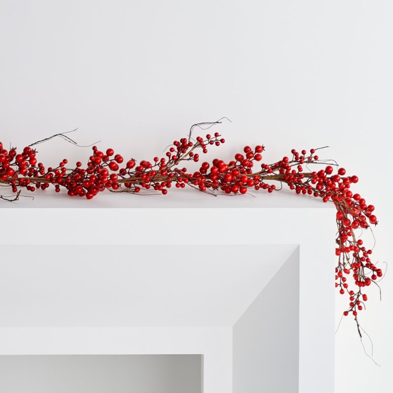 Faux Red Berry Christmas Garland 6' - image 0 of 4