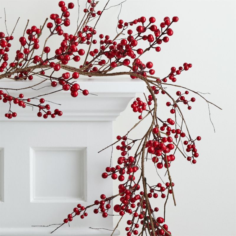 Faux Red Berry Christmas Garland 6' - image 3 of 4