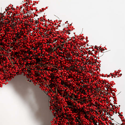 Faux Red Mini Berry Wreath 32"
