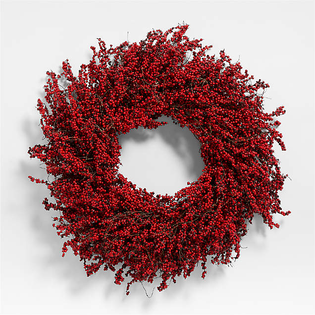 Faux Red Mini Berry Garland | Crate & Barrel