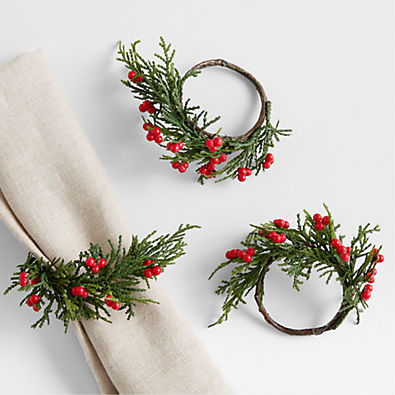View Holiday Red Berry Branch Napkin Ring details