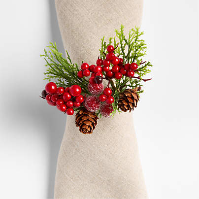 Red Berry Pinecone Napkin Ring