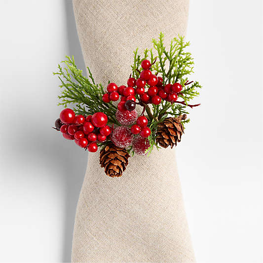 Red Berry Pinecone Napkin Ring
