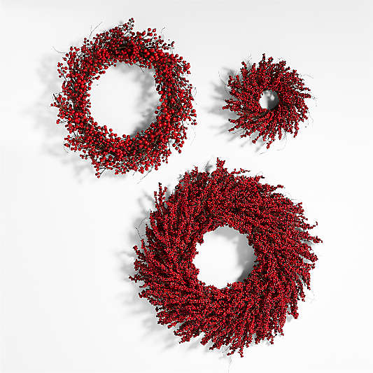 Faux Red Berry Wreaths