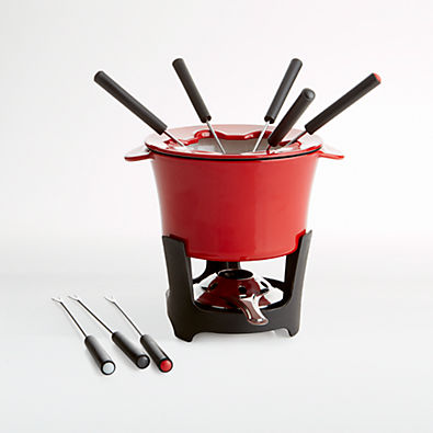 View Red Cast Iron Fondue Set details