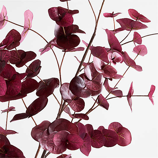 Faux Red Eucalyptus Branch Botanical Arrangement in Ophelia Ceramic Vase