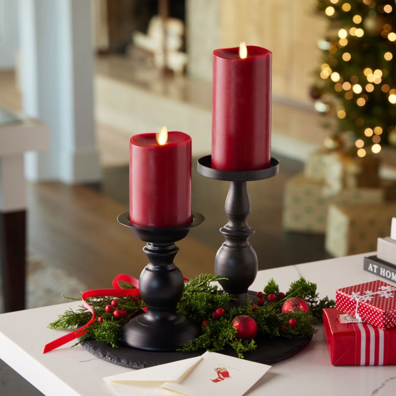 Red Flicker Flameless 3"x6" Wax Pillar Candle - image 2 of 3