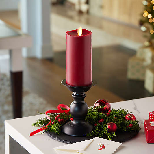Red Flicker Flameless 3"x6" Wax Pillar Candle