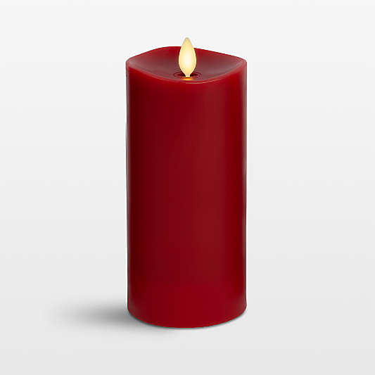 Red Flicker Flameless 3"x6" Wax Pillar Candle
